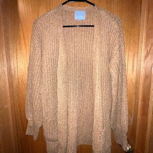 Pink Rose Warm Brown Cardigan